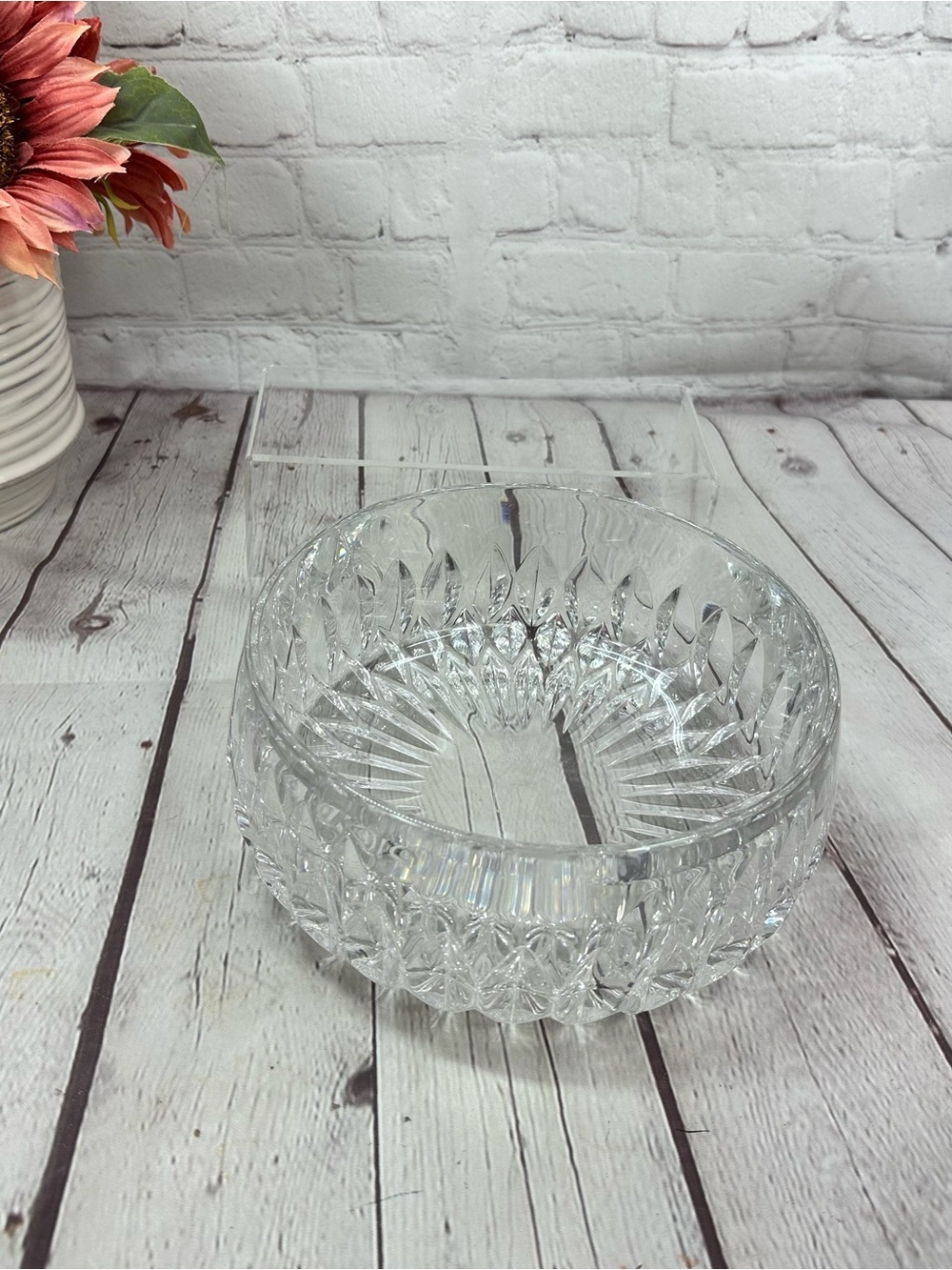 vtg Gorham Althea Crystal Bowl diameter** decor centerpiece heavy no box classic